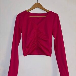 Jessica Simpson Fuchsia Long Sleeve V-Neck Top